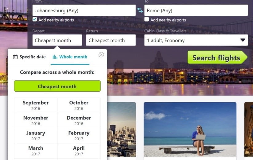 Skyscanner´s Cheapest Month 