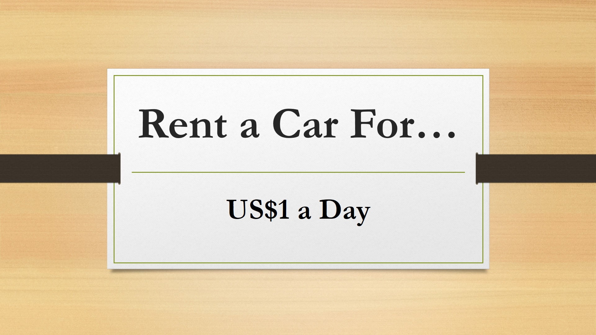 Rent a car for $1 a day