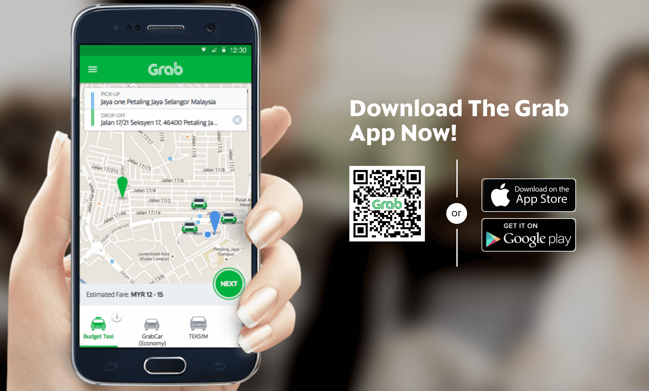 Grab travel site for ride sharing