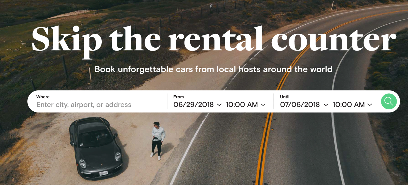 Turo travel site for car sharing