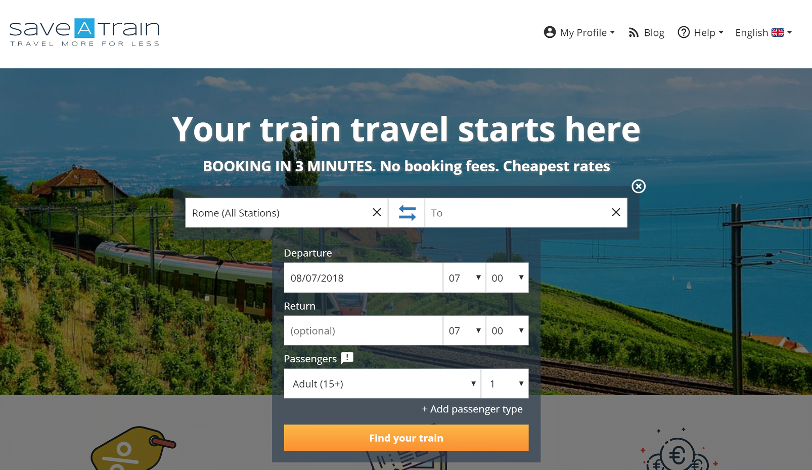 save a train travel site